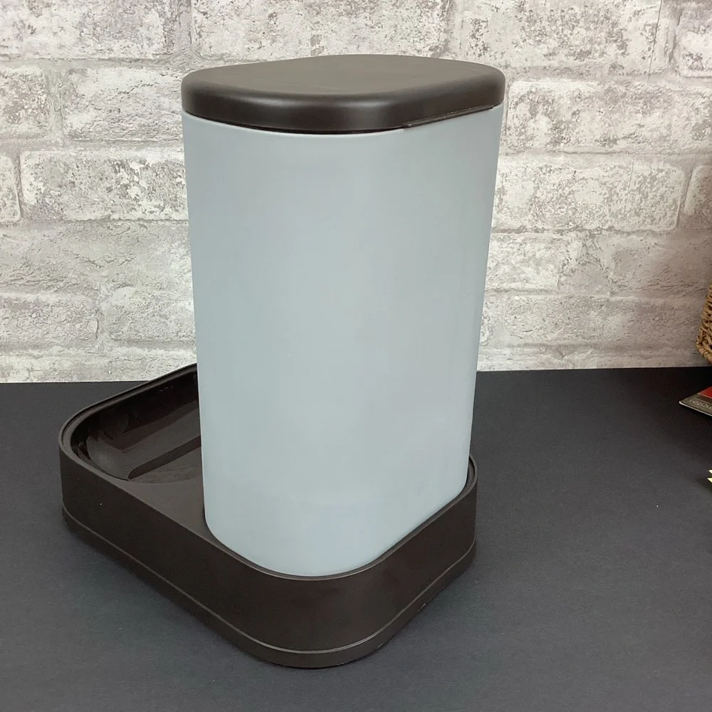 Whisker City Automatic Pet Feeder in Gray and Black Holds Up To 3lbs. of Food
